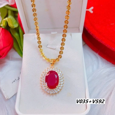 Dây chuyền nữ bản lớn V562 đá hoa mai - Namoo Jewelry giá ưu đãi 129k 8