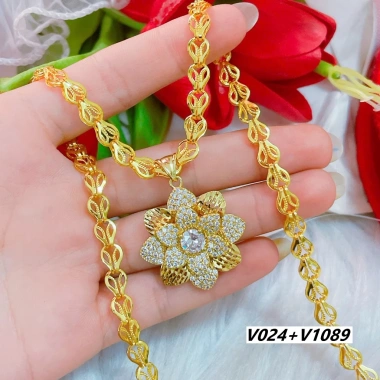 Dây chuyền nữ bản lớn V562 đá hoa mai - Namoo Jewelry giá ưu đãi 129k 10