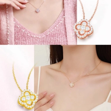 Dây chuyền nữ cỏ bốn lá mạ vàng 18K LEOSIA JEWELRY LSA02 - Tinh tế, giá 950k