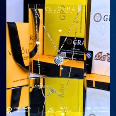 Dây Chuyền Nữ Kim Cương Moissanite 1 Carat Chính Hãng VELOURA Dáng Trái Tim GRA VJDC005 Giá 1.129.000₫