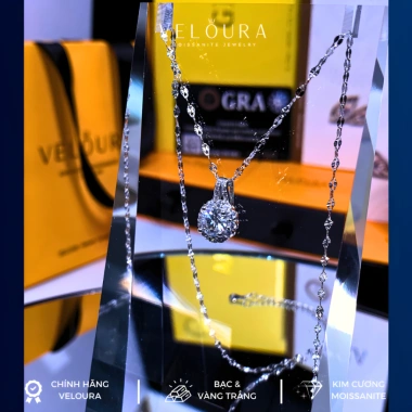 Dây Chuyền Nữ Kim Cương Moissanite 1 Carat Chính Hãng VELOURA - Hoa Mặt Trời Cao Cấp, Giảm 20%