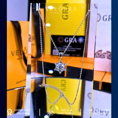 Dây chuyền nữ Kim Cương Moissanite 1 Carat chính hãng VELOURA - Ngôi sao sáu cánh GRA VJDC012 giá ưu đãi 1,169,000 VND