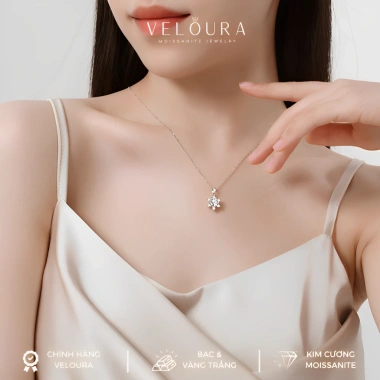 Dây chuyền nữ Kim Cương Moissanite 1 Carat chính hãng VELOURA - Ngôi sao sáu cánh GRA VJDC012 giá ưu đãi 1,169,000 VND