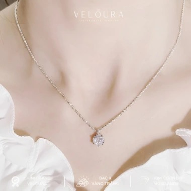 Dây chuyền nữ Kim cương Moissanite 1 Carat VELOURA Vương miện sáu chấu GRA VJDC015 - Giá ưu đãi 1,609,000 VND