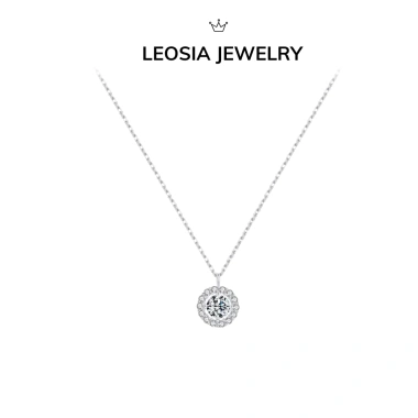 Dây chuyền nữ kim cương Moissanite 6.5 ly GRA kiểm đinh bạch kim LEOSIA LA11 Viền đá lấp lánh, giá 750.000đ 6