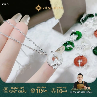 Dây Chuyền Nữ Liên Hoa Ngọc Phúc Bạc S925 - Phúc Lành Thanh Tịnh, 720.000 VNĐ