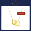 Dây chuyền nữ mạ vàng 14K cao cấp LEOSIA LSA08 - Nhẫn đôi sang chảnh, chỉ 850k