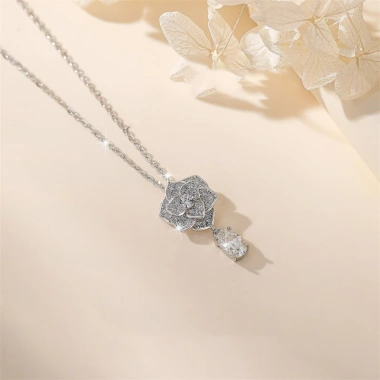 Dây chuyền nữ Moissanite 0.8 Carat Caterina Rose Silver giảm giá 1.74tr 4