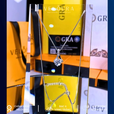Dây chuyền nữ Moissanite 1 Carat VELOURA - Đường cong quyến rũ GRA VJDC011 - 1.185.000 VND