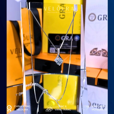 Dây chuyền nữ Moissanite 1 Carat VELOURA - Đường cong quyến rũ GRA VJDC011 - 1.185.000 VND