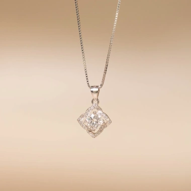 Dây chuyền nữ Moissanite 6 ly mạ vàng hồng 18K & bạch kim LAVESTA KC121 Laurine - 1.595.000₫ 2