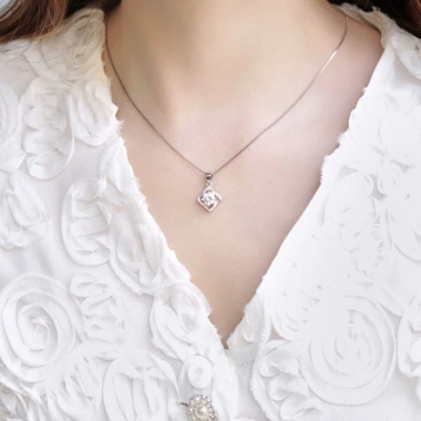 Dây chuyền nữ Moissanite 6 ly mạ vàng hồng 18K & bạch kim LAVESTA KC121 Laurine - 1.595.000₫ 3