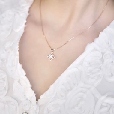 Dây chuyền nữ Moissanite 6 ly mạ vàng hồng 18K & bạch kim LAVESTA KC121 Laurine - 1.595.000₫ 5