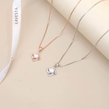 Dây chuyền nữ Moissanite 6 ly mạ vàng hồng 18K & bạch kim LAVESTA KC121 Laurine - 1.595.000₫ 6