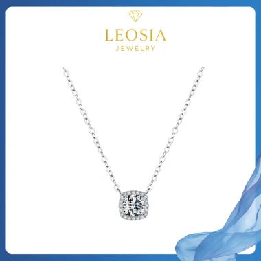 Dây chuyền nữ Moissanite 6.5 ly GRA, bạc xi bạch kim LEOSIA - Sang trọng, quà tặng 1.1tr