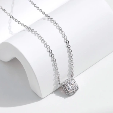 Dây chuyền nữ Moissanite 6.5 ly GRA, bạc xi bạch kim LEOSIA - Sang trọng, quà tặng 1.1tr 3