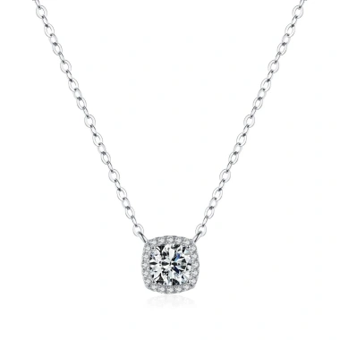 Dây chuyền nữ Moissanite 6.5 ly GRA, bạc xi bạch kim LEOSIA - Sang trọng, quà tặng 1.1tr 6