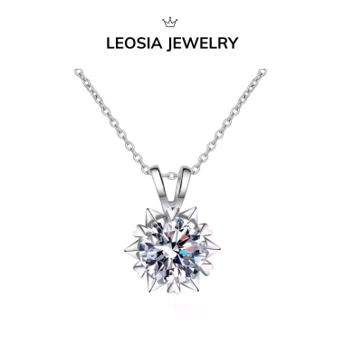 Dây chuyền nữ Moissanite 6,5 ly LEOSIA - Kiểm định GRA, Chính Hãng, Quà 1.35tr 2