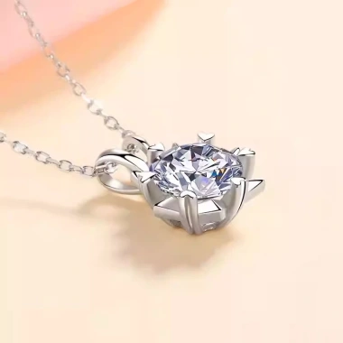 Dây chuyền nữ Moissanite 6,5 ly LEOSIA - Kiểm định GRA, Chính Hãng, Quà 1.35tr 3