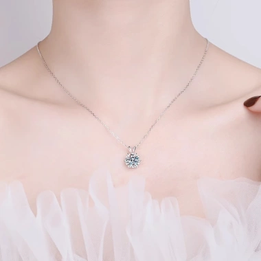 Dây chuyền nữ Moissanite 6,5 ly LEOSIA - Kiểm định GRA, Chính Hãng, Quà 1.35tr 5