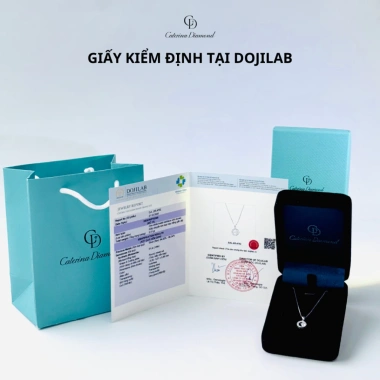 Dây chuyền nữ Moissanite Caterina Diamond Luna - Kim cương nhân tạo, Moonstone, giá ưu đãi 1,590,000đ