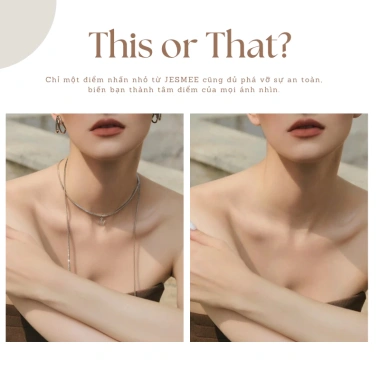 Dây chuyền nữ Slay Lariat Jesmee - Charm chữ dài, 5 phong cách độc đáo, 349k