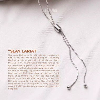 Dây chuyền nữ Slay Lariat Jesmee - Charm chữ dài, 5 phong cách độc đáo, 349k