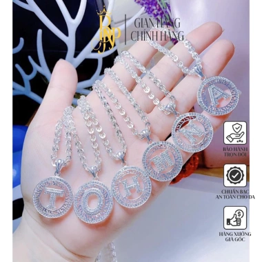 Dây chuyền phụng mix mặt chữ bản to bạc BNP thiết kế dày dặn sang trọng cho nữ giá ưu đãi 555.000đ