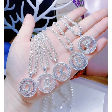 Dây chuyền phụng mix mặt chữ bản to bạc BNP thiết kế dày dặn sang trọng cho nữ giá ưu đãi 555.000đ