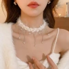 Dây chuyền tết lông mềm ấm áp mùa đông, phụ kiện cao cấp, phong cách dễ thương, đa dạng 2