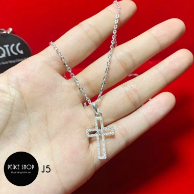 Dây chuyền Thánh Giá bạc PEACESHOP J5 - Thiết kế thanh lịch, giảm giá 130k