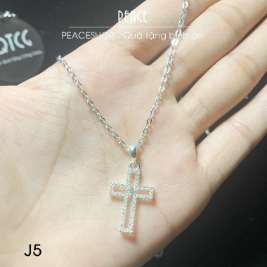 Dây chuyền Thánh Giá bạc PEACESHOP J5 - Thiết kế thanh lịch, giảm giá 130k