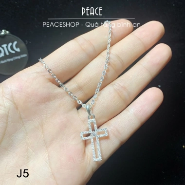 Dây chuyền Thánh Giá bạc PEACESHOP J5 - Thiết kế thanh lịch, giảm giá 130k