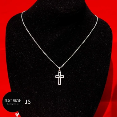 Dây chuyền Thánh Giá bạc PEACESHOP J5 - Thiết kế thanh lịch, giảm giá 130k
