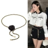 Dây chuyền thắt lưng Camellia nữ kim loại nhỏ đa năng màu đen trắng cao cấp 3