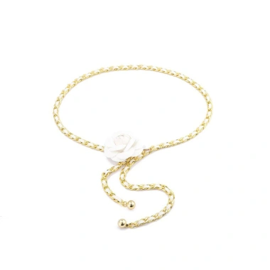 Dây chuyền thắt lưng Camellia nữ kim loại nhỏ đa năng màu đen trắng cao cấp 7 Dây chuyền thắt lưng Camellia nữ kim loại nhỏ đa năng màu đen trắng cao cấp 7