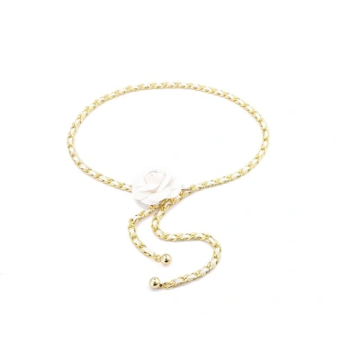 Dây chuyền thắt lưng Camellia nữ kim loại nhỏ đa năng màu đen trắng cao cấp 10 Dây chuyền thắt lưng Camellia nữ kim loại nhỏ đa năng màu đen trắng cao cấp 10