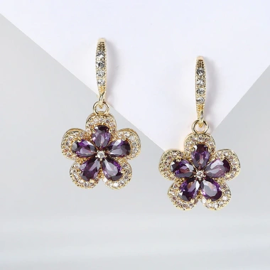 Dây chuyền thép titan cánh hoa khảm zircon + bông tai hoa anh đào - Giá 148.111₫ 10