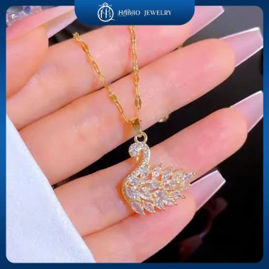 Dây chuyền Titan mạ vàng mặt thiên nga VC47 - Đá Zircon cao cấp, giảm còn 75.000 VND 4