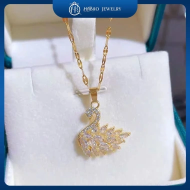 Dây chuyền Titan mạ vàng mặt thiên nga VC47 - Đá Zircon cao cấp, giảm còn 75.000 VND 6