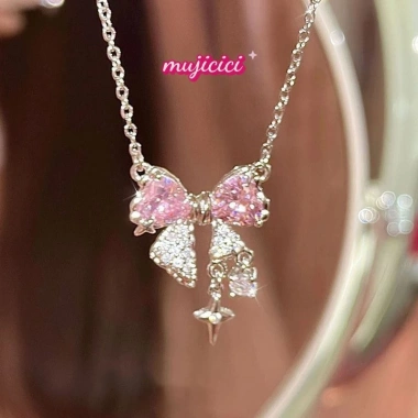 Dây chuyền tua rua hình nơ nữ phong cách ngọt ngào, dễ phối đồ, chỉ 12.970 VND