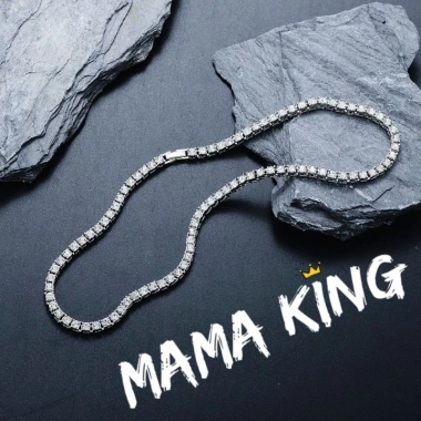 Dây chuyền unisex đánh đá nhân tạo Tennis Chain bản đá thường MAMA KING giá 164.900₫