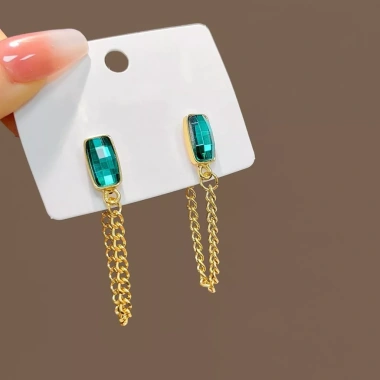 Dây chuyền và bông tai hình học retro, ngọc trai giọt nước thời trang – 85.473₫ 14