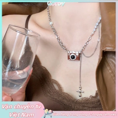 Dây chuyền vòng cổ tua rua ngọc trai retro Điều chỉnh độ dài, phong cách vintage