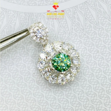 Dây chuyền xoắn 3ly Moissanite mặt tròn 6.5ly bạc Ý giá ưu đãi 1.005.000₫