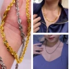 Dây chuyền xoắn titan 6 li dày, vòng cổ lá 6 li 18k vàng trắng - giảm giá 155k TRANGSUCMOILUATUOI.RIN