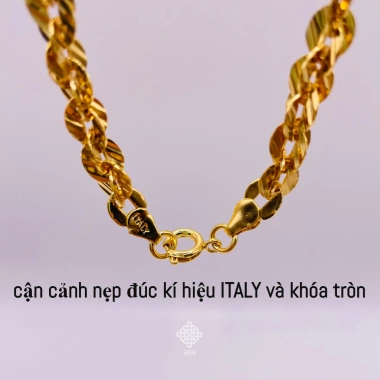 Dây chuyền xoắn titan 6 li dày, vòng cổ lá 6 li 18k vàng trắng - giảm giá 155k TRANGSUCMOILUATUOI.RIN