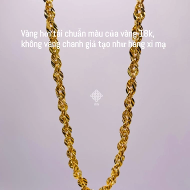 Dây chuyền xoắn titan 6 li dày, vòng cổ lá 6 li 18k vàng trắng - giảm giá 155k TRANGSUCMOILUATUOI.RIN