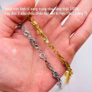 Dây chuyền xoắn titan 6 li dày, vòng cổ lá 6 li 18k vàng trắng - giảm giá 155k TRANGSUCMOILUATUOI.RIN 9 Dây chuyền xoắn titan 6 li dày, vòng cổ lá 6 li 18k vàng trắng - giảm giá 155k TRANGSUCMOILUATUOI.RIN 9