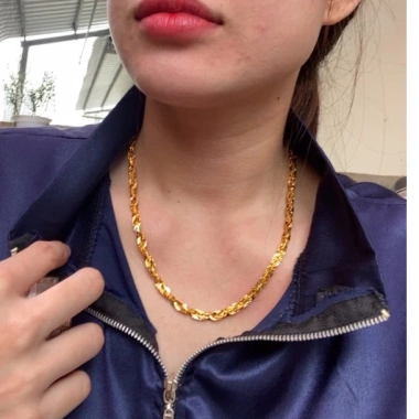 Dây chuyền xoắn titan 6 li dày, vòng cổ lá 6 li 18k vàng trắng - giảm giá 155k TRANGSUCMOILUATUOI.RIN 10 Dây chuyền xoắn titan 6 li dày, vòng cổ lá 6 li 18k vàng trắng - giảm giá 155k TRANGSUCMOILUATUOI.RIN 10